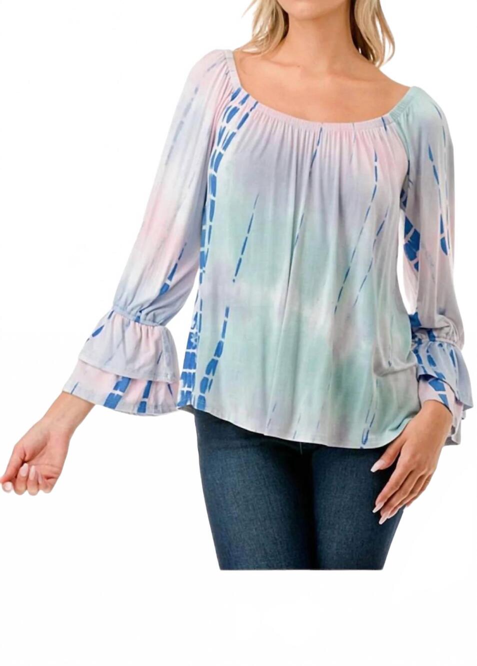 NEW VAVA frances off shoulder pastel bamboo top in multi color